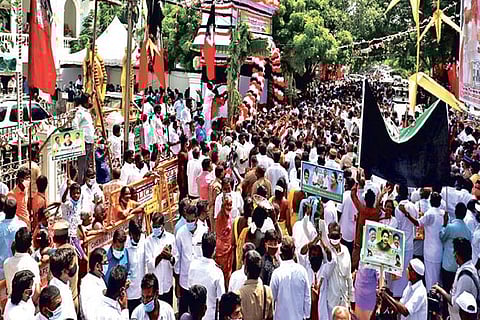 The AIADMK headquarters resembled a carnival despite COVID restrictions in place in city