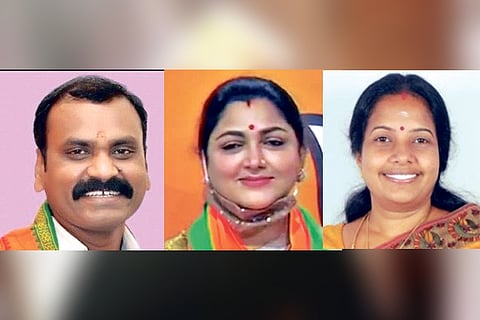 BJP is pinning hopes on Murugan, Kushbu Sundar and Vanathi Srinivasan