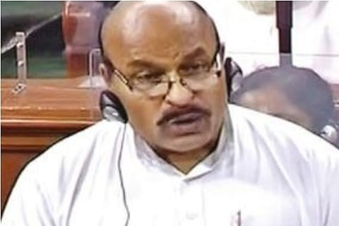 Union Social Justice Minister Virendra during the debate