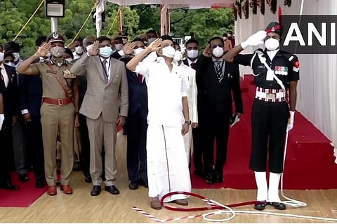 Chief Minister Stalin unfurls the National Flag in Fort St.George