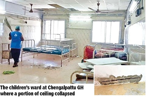 Parents panic as ceiling collapses in children’s ward of Chengalpattu GH