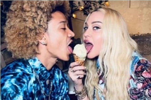 Madonna with her boyfriend Ahlamalik Williams (Credit: ANI)