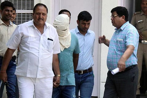 File photo of Sukesh Chandrasekhar being arrested