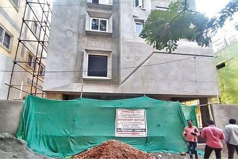 The construction site where the accident happened