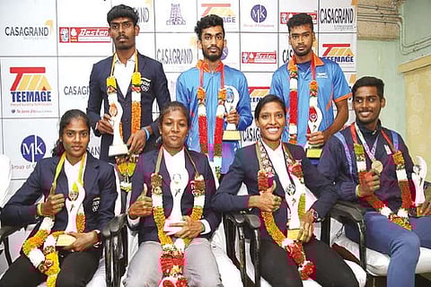 TN athletes, who represented India at Olympics and World U-20 Championships, are all smiles