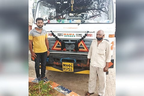 Accused with the truck