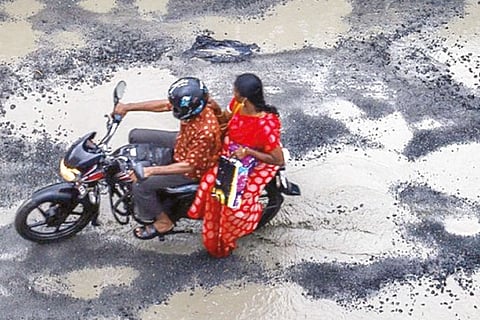 A battered road in city (file photo)