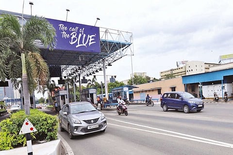 ZOOMING PAST: Smooth flow of traffic was witnessed on OMR on Monday after toll plazas were shut