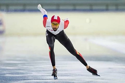 India's fastest long-distance ice-skater Vishwaraj Jadeja (Image Courtesy: ANI)