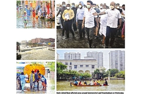 Stalin visited flood affected areas on Wednesday