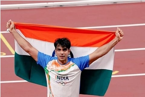 Tokyo Olympics gold medallist Neeraj Chopra (Image Courtesy: ANI)