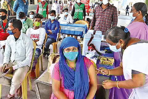 Mega vaccination drive at Central Railway Station.