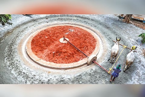 Mechanical limestone crusher at Humayun Mahal (File photo)