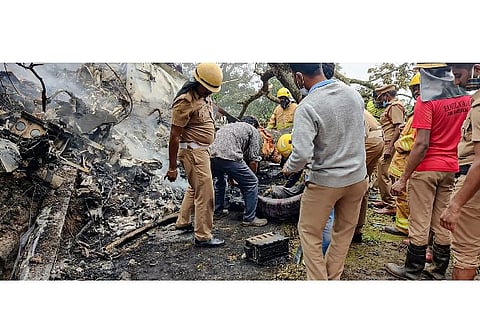 Rescue officals at the spot