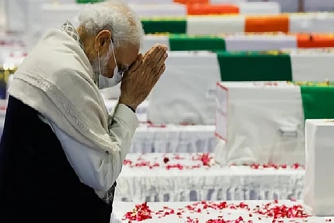 PM Modi visits Palam Airbase, pays respects to CDS General Rawat, others who died in chopper crash