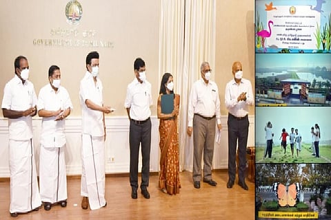 The inaugural of Rs 20 crore eco-park by Chief Minister M K Stalin on Friday.