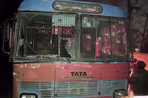 Terrorists fired upon a police vehicle near Zewan in the Pantha Chowk area of Srinagar.(Source: ANI)