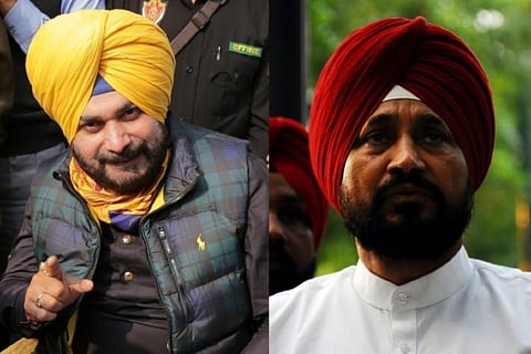 Navjot Singh Sidhu and Charanjit Singh Channi (Source: IANS)