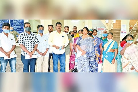 Former IAS official P Sivakami at Collectorate