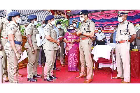 DGP C Sylendra Babu conducting grievances redressal meet for police personnel in Tiruchy