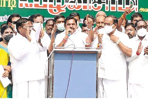 AIADMK stage a demonstration in Salem on Friday
