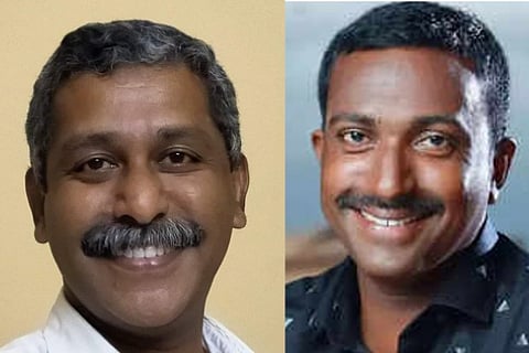 BJP leader Renjith Sreenivasan (R) and SDPI state secretary KS Shan (L)