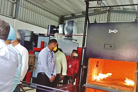 Visitors at the dedicated animal crematorium