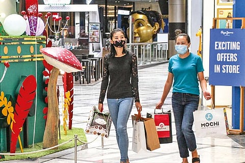 Visitors at a city mall