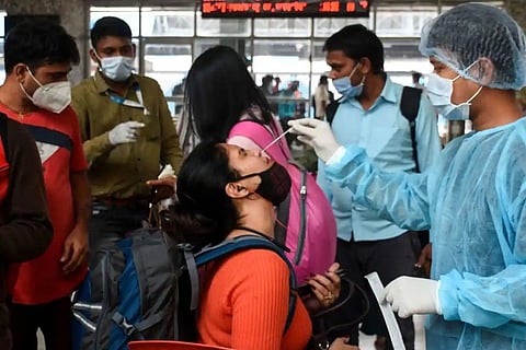 A health worker taking RT-PCR test (Image credit: PTI)
