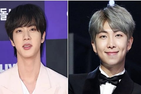 Singer-songwriter Jin, Rapper RM (Source: ANI)