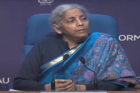 Finance Minister Nirmala Sitharaman (Screen grab from GST council meet)