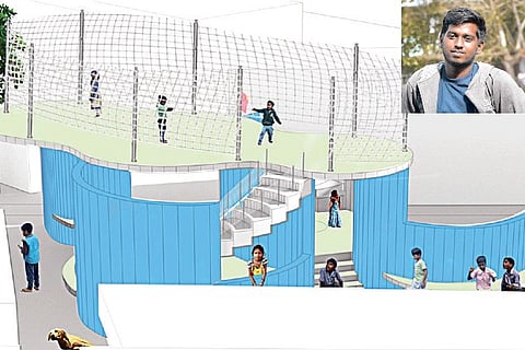 School model; (inset) Priyadarshan TA.