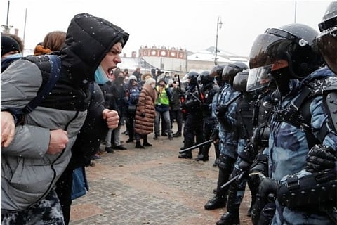 Source: Reuters; Russia detains more than 5,000 after a protest