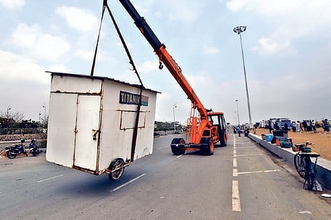 File photo of shop rearrangement at Marina