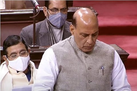 Source: Twitter (ANI); Defence Minister Rajnath Singh talks about Indo China ties in Rajya Sabha