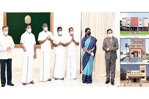 Chief Minister Edappadi K Palaniswami inaugurating various government buildings from Chennai on Sund
