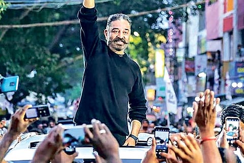 MNM chief Kamal Haasan during one of his earlier campaigns.