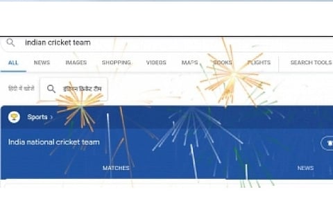 India's win over Australia celebrated with virtual fireworks on Google