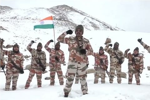 ITBP's R-Day march with Tricolour at 17,000 ft