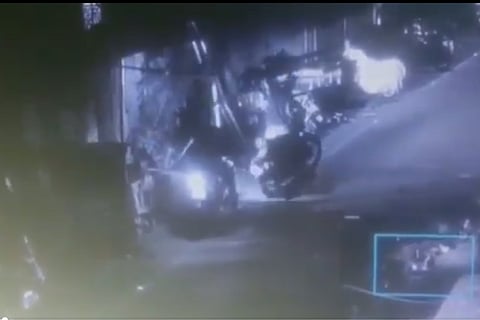 Watch: CCTV footage shows duo towing away stolen bike in North Chennai