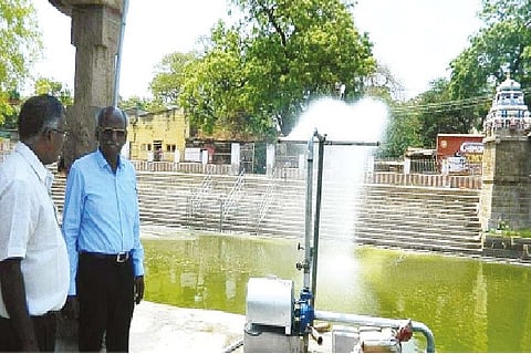 A view of ?Saravana Poigai? in Tiruparankundram in Madurai