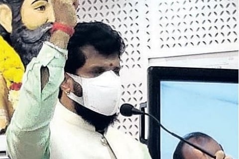 CT Ravi, BJP in-charge for Tamil Nadu addressing cadre in Chennai on Friday