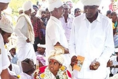 Sakthivel being declared nattar amid rituals by the tribals at Mullimaduvu hamlet