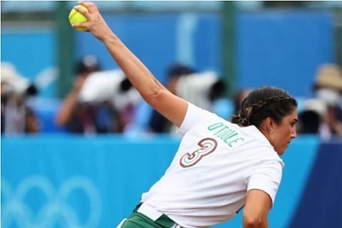 A glimpse of Danielle O'Toole of Mexico in the game (Credit: Reuters)