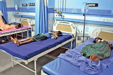 The injured students at Thanjavur Medical College Hospital on Friday