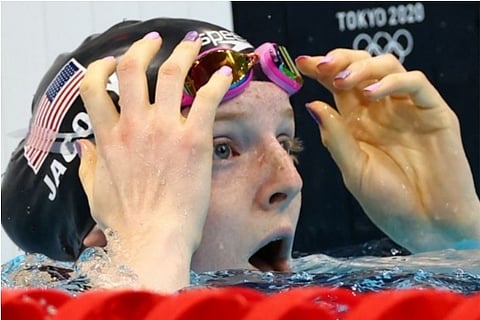 Lydia Jacoby in sheer joy after her win (Credit: Reuters)
