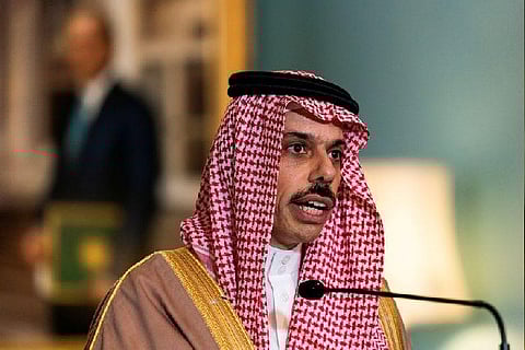 Saudi counterpart Prince Faisal Bin Farhan Al Saud (Image Courtesy: Reuters)