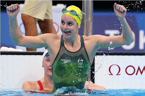 Kaylee McKeown of Australia beams with joy after winning gold (Credit: Reuters)