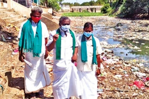 A section of the polluted Vadavaru in Thanjavur