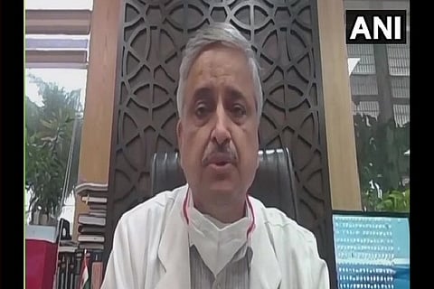 AIIMS Delhi Director Dr Randeep Guleria speaking to ANI (ANI)